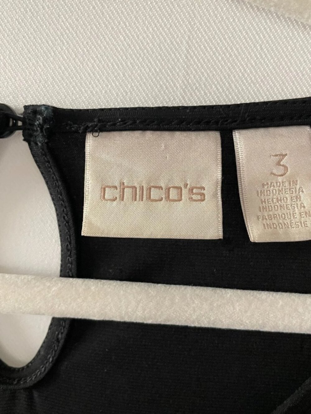 Chico's Womens Black & White Sheer Polka Dot Layered Blouse Top Size 3 US XL - Picture 3 of 9